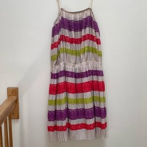 { BCBG Strapless Dress } Mateo Loose Pleated Dress with Stripes